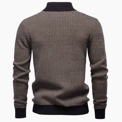 Herensweater Kwart Rits Textuur Trui