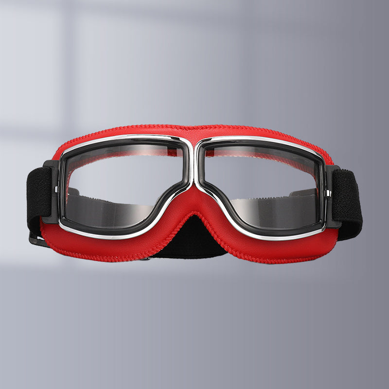 Retro Motorgoggles met Beschermglazen en Verstelbare Band