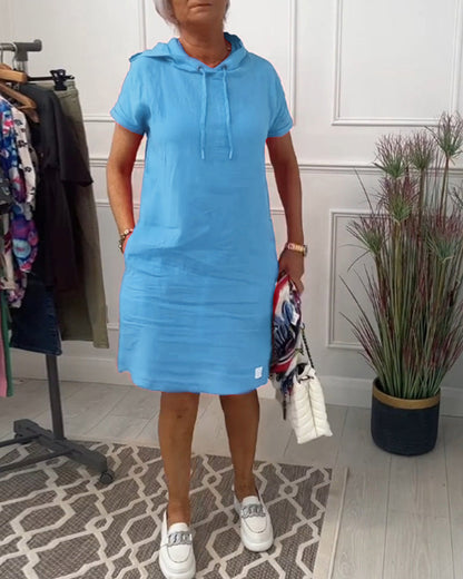 Vrouwelijke Zomerjurk Korte Mouwen Casual Model