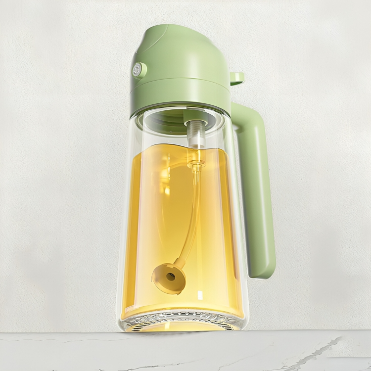 Oliespray Fles met Verstuiver 470ml Groen Geel Wit Zwart Keuken Koken Gezond Bakken Grillen Olijfolie Doseren Bespaart Olie