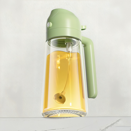 Oliespray Fles met Verstuiver 470ml Groen Geel Wit Zwart Keuken Koken Gezond Bakken Grillen Olijfolie Doseren Bespaart Olie