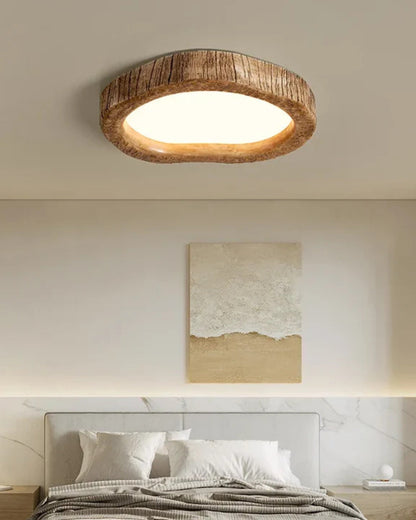 Moderne Houten Plafondlamp Met Warme LED Verlichting En Minimalistisch Design