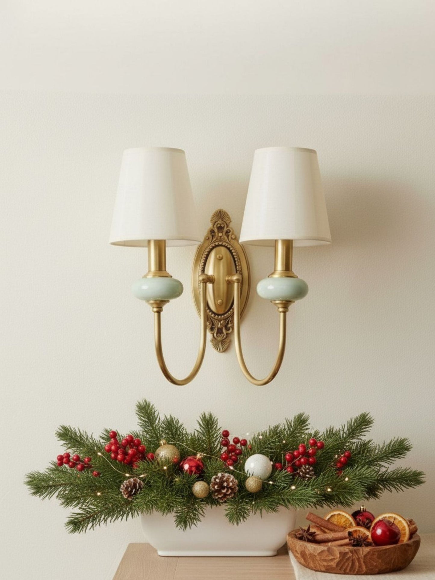 Keramische wandlamp met stoffen kap - 1 of 2 lichtpunten - E27 - diverse kleuren & stijlen