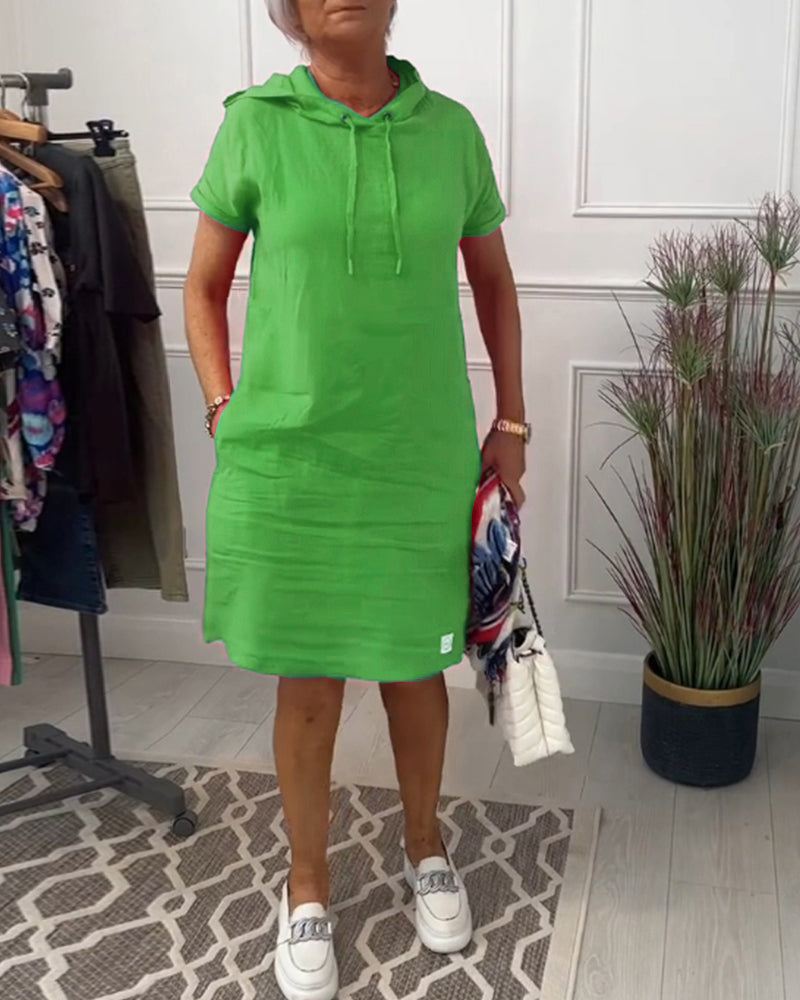 Vrouwelijke Zomerjurk Korte Mouwen Casual Model