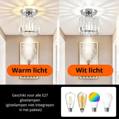 Kilon plafondlamp kristal kubus messing plafond hal woonkamer slaapkamer moderne verlichting compact