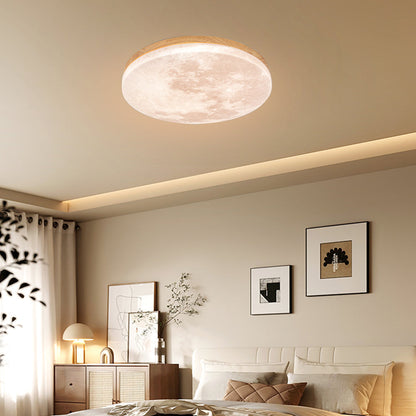 LED Plafondlamp Maanontwerp Hout Acryl Rond 26-48cm Slaapkamer Woonkamer Plafondlamp Maanlamp LED Verlichting Modern Interieur