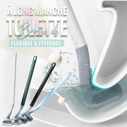 Wandmontage Toiletborstel met Lange Steel en Driehoekige Borstelkop voor Grondig Reinigen van Elke Hoek