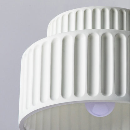 Plafondlamp Geribbeld Resin E27 Wit Compact Modern Interieur Woonkamer Keuken Slaapkamer Retro Design Plafonnière