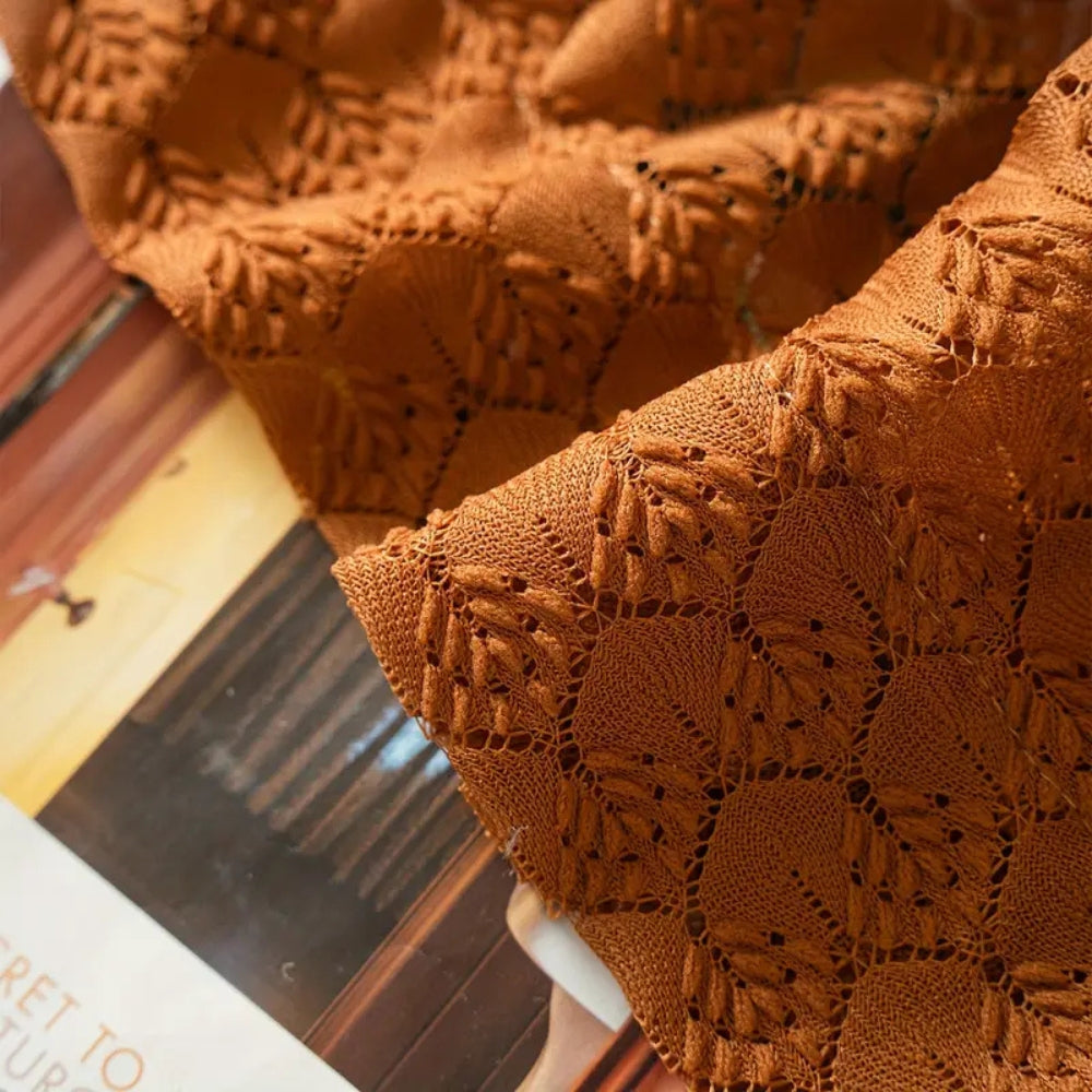 Gehaakte Gordijn Amber 150x99cm Bohemian Stijl Lichtfilterend Decoratief Raamgordijn Microvezel