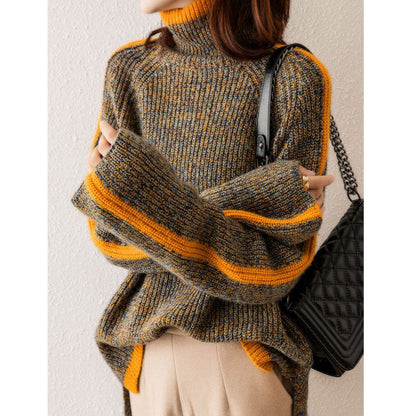 Dames Trui Warm Gebreid met Streepjes Patroon