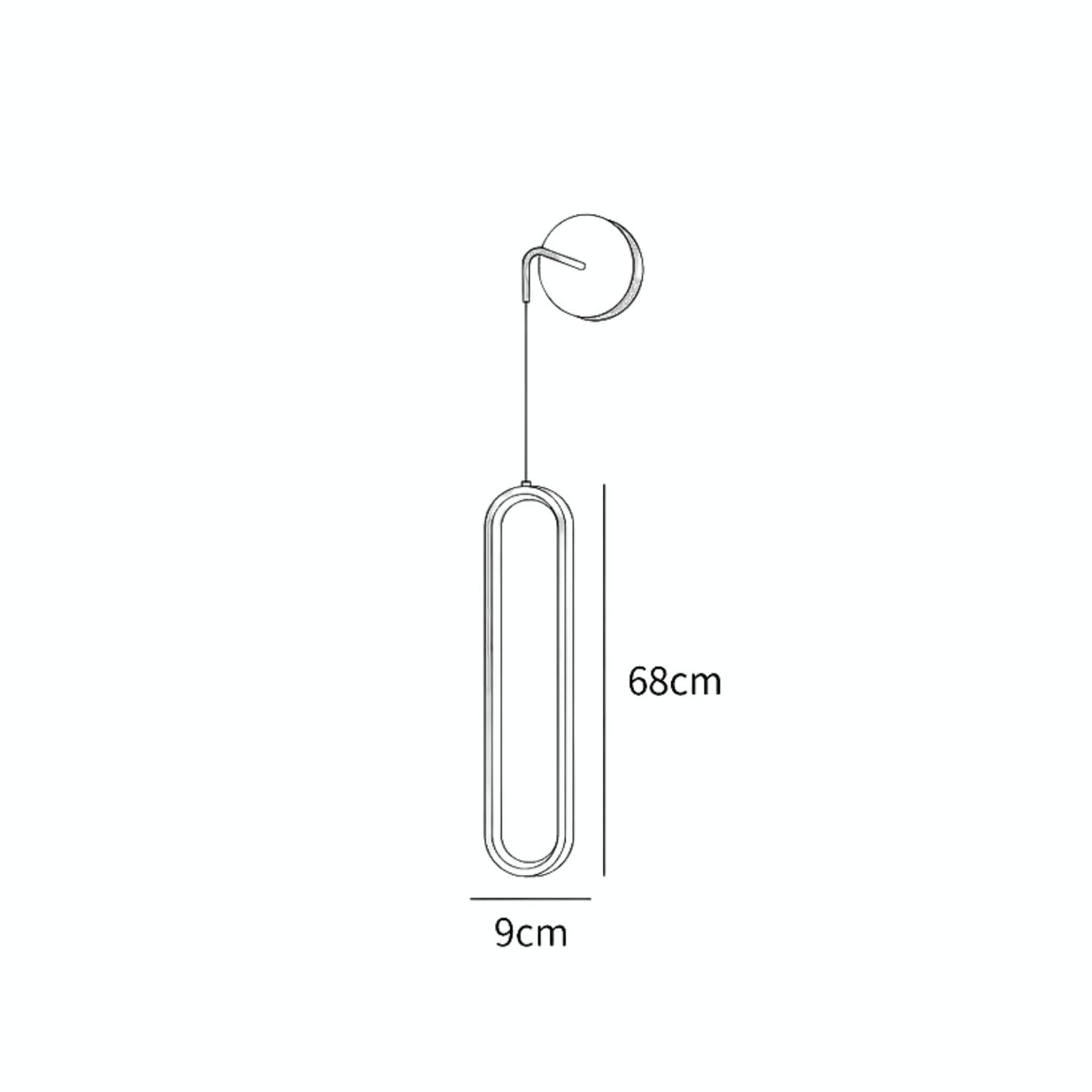 Hangende Wandlamp LED Messing Acryl 68cm Dimbaar Woonkamer Slaapkamer Gang Modern
