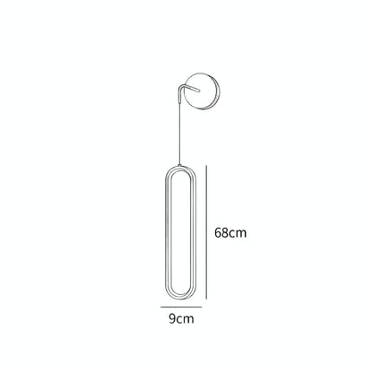 Hangende Wandlamp LED Messing Acryl 68cm Dimbaar Woonkamer Slaapkamer Gang Modern