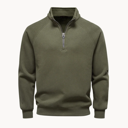 Heren Trui Katoenmix Quarter-Zip Casual Fit - StudioMarella