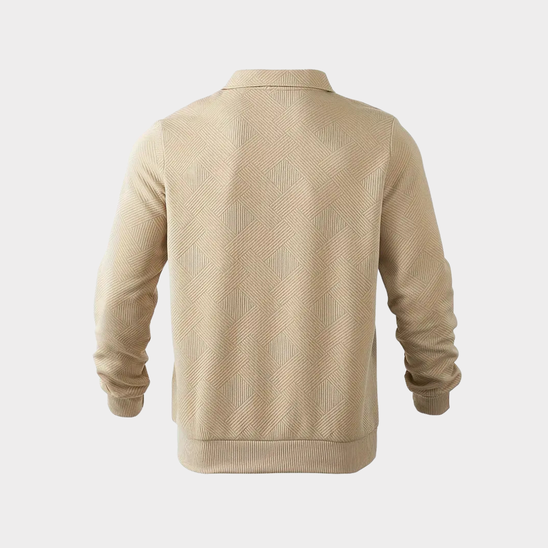 Herensporttrui Quarter Zip Zwart Premium Kwaliteit