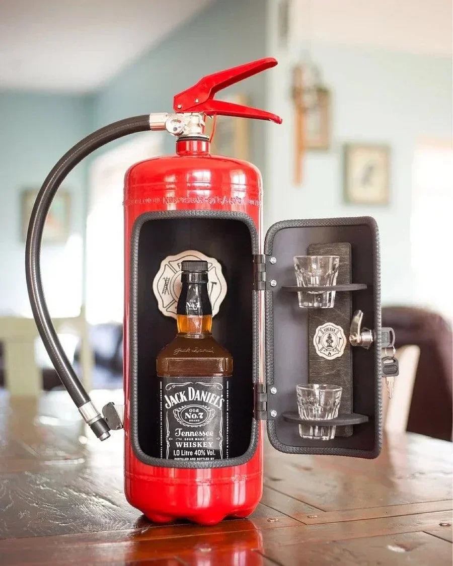 Verstopte Bar Brandblusser Metaal 38 cm Rood Mancave Kantoor Drankopslag Geheime Bar Flessenhouder