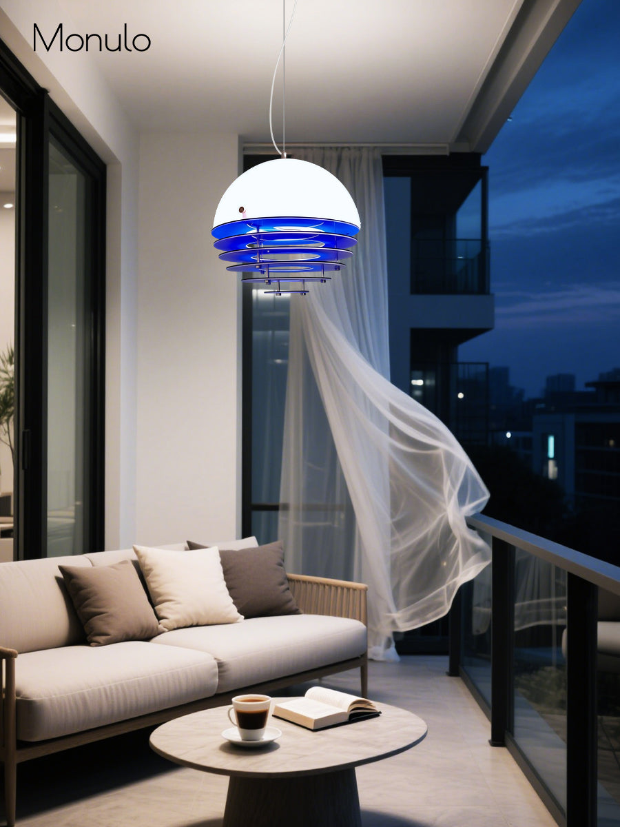 Stijlvolle Hanglamp Bauhaus Design Oranje-Wit Sfeerverlichting voor Moderne Interieurs