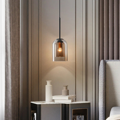 Dubbele Glazen Hanglamp Transparant Glas Nordic Design Scandinavisch Keukeneiland Eetkamer Woonkamer Modern Verlichtingsarmatuur Plafondverlichting E26/E27 Verstelbare Kabels Elegante Verlichting