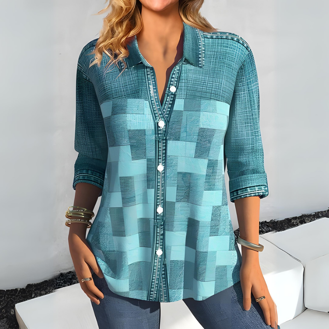 Vrouwelijke Knoopblouse Luchtige Chique Stijl