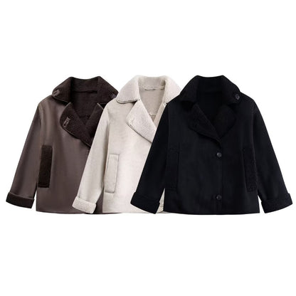 Dames Pilotenjas Teddy Voering Oversized met Knopen
