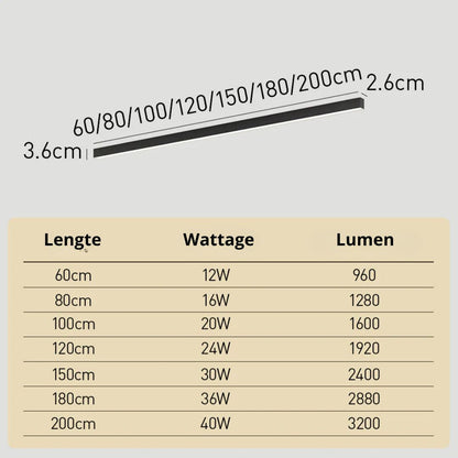 LED plafondlamp zwart langwerpig modern voor woonkamer hal slaapkamer minimalistische plafondverlichting binnen