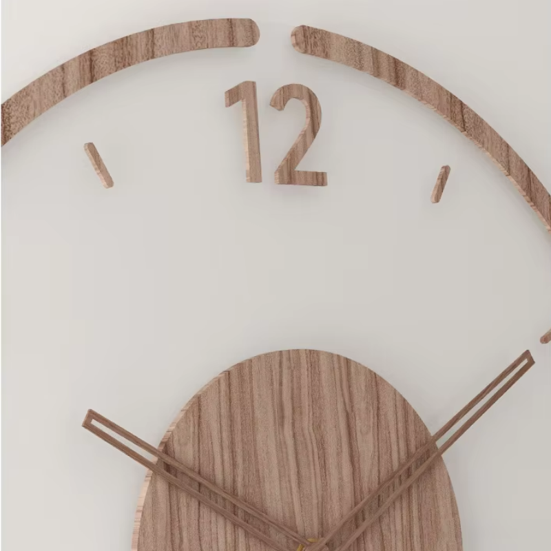 Houten Wandklok 30-35cm Massief Hout Stille Uurwerk Woonkamer Slaapkamer Kantoor Scandinavisch Design