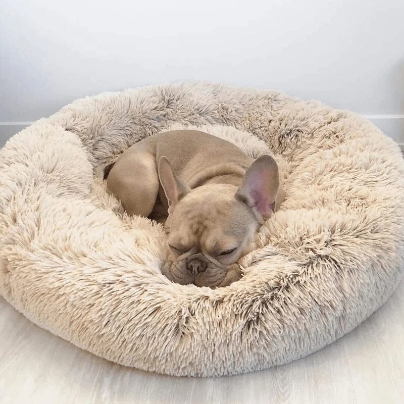 Huisdiermand Pluche Rond met Verhoogde Rand Grijs Bruin Roze voor Honden en Katten 40-120 cm Wasbaar Rustgevend Ontwerp