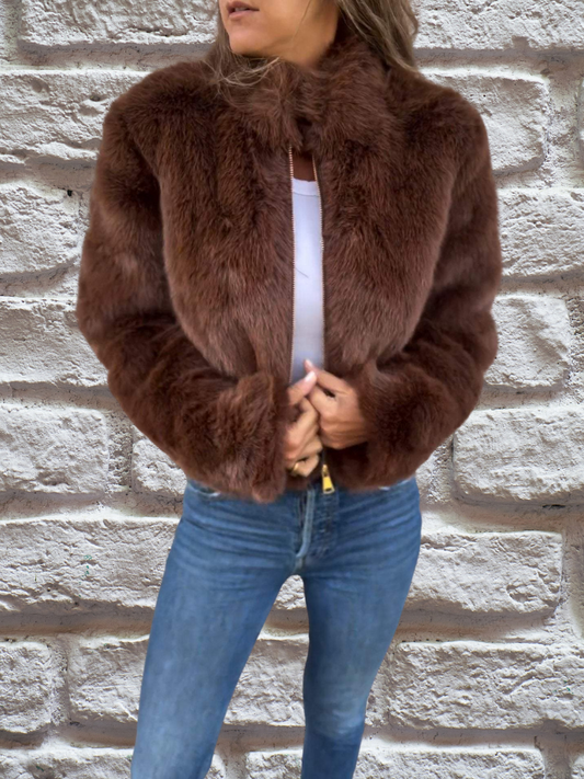 Dames Velvet Jas - Zachte Pluche Stof - Warm en Chic voor Herfst en Winter - StudioMarella