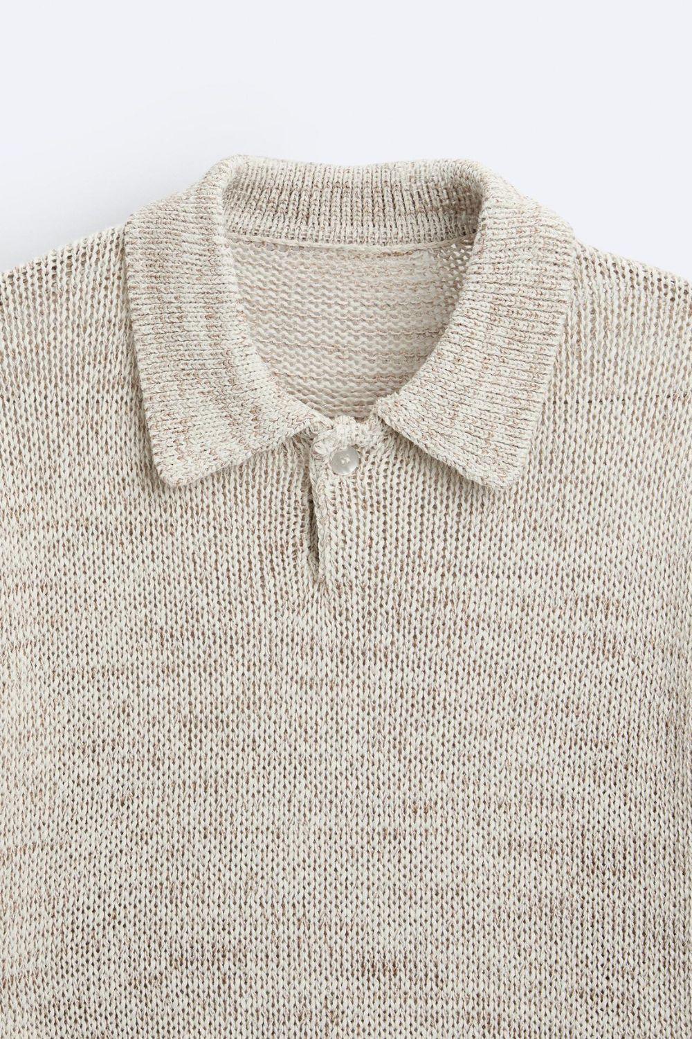 Gebreide Poloshirt Relaxed Fit Vintage Stijl