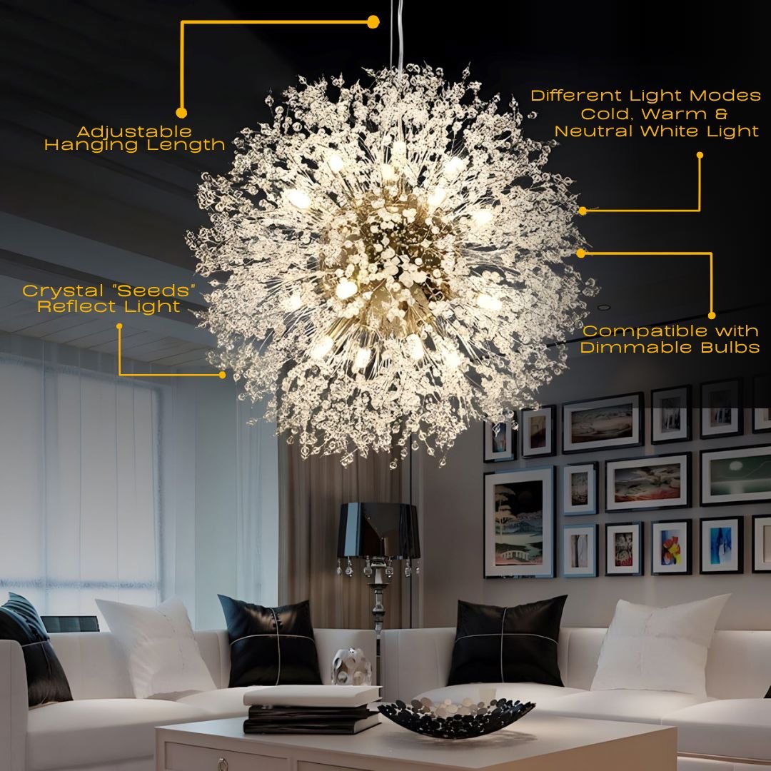 Moderne Kristallen Paardenbloem Kroonluchter Met G9 LED En Luxe Metaal Afwerking