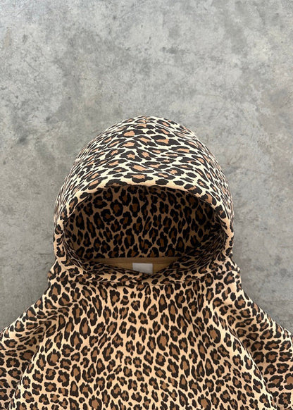 Luipaard Hoodie Met Kap Rood Zwart