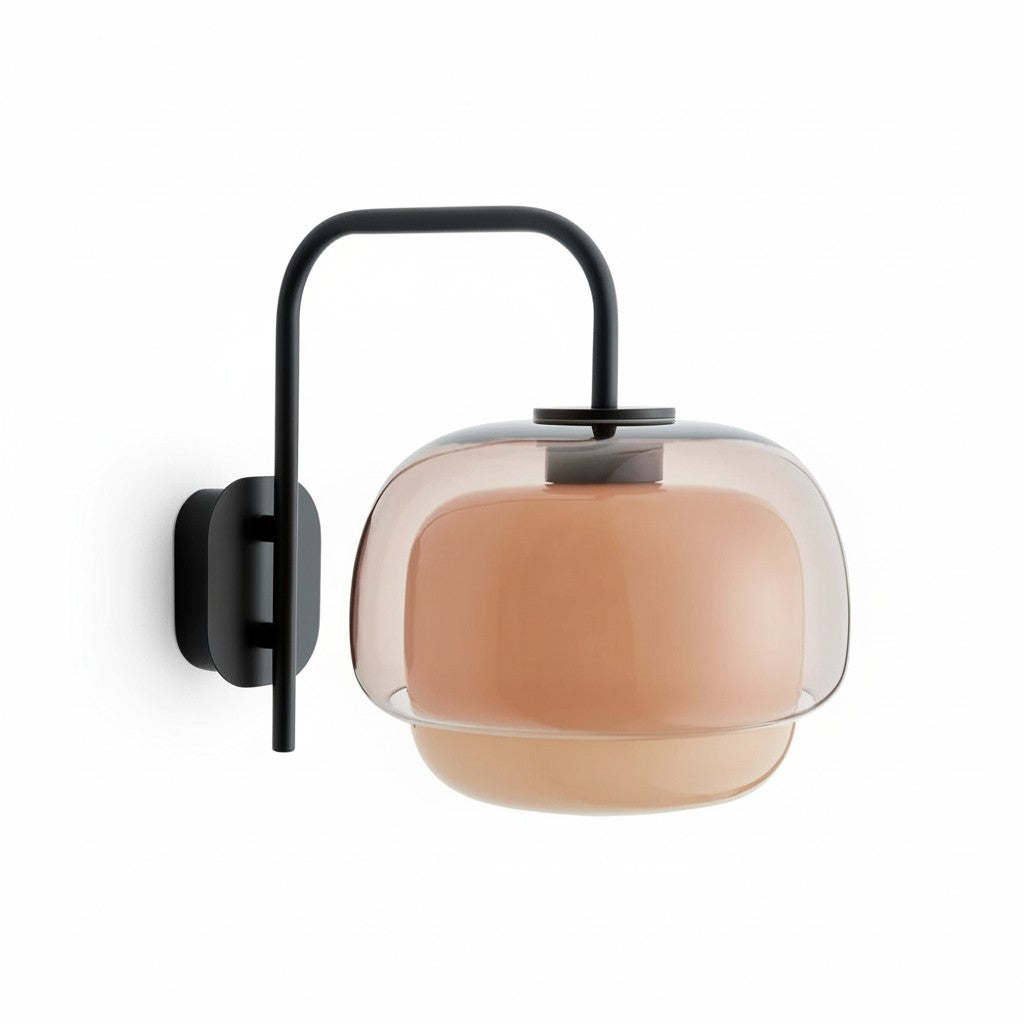 Gekleurde Glazen Wandlamp met Ronde Kap – Groen, Roze, Oranje – Moderne LED Verlichting