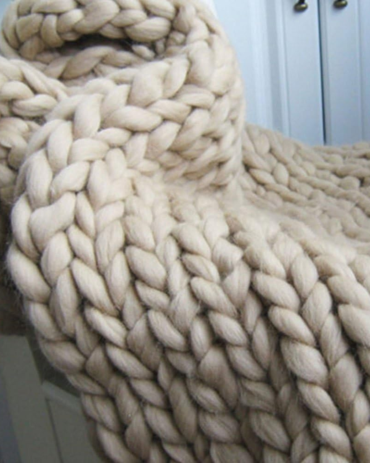 Handgebreid Chunky Plaid – Dik Gebreide Deken in Zachte Chenille voor Bank en Bed