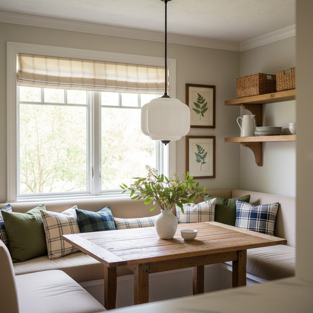 Vintage Melkglas Hanglamp met Messing Armatuur – Klassiek Retro Design voor Eetkamer, Hal & Leeshoek