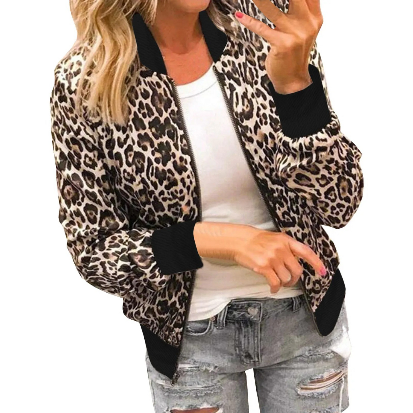 Luipaard Bomber Jacket Stijlvol en Comfortabel