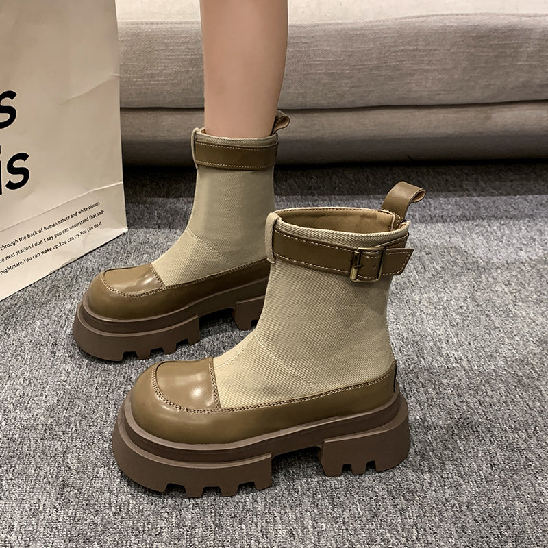 Dames Enkellaarsjes Plateauzool Comfortabele Schoenen