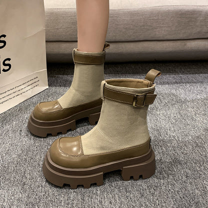 Dames Enkellaarsjes Plateauzool Comfortabele Schoenen
