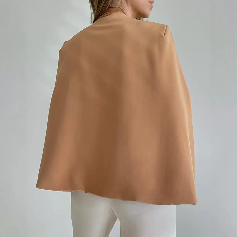 Dames Jas Sjaal Kraagloos Elegant Minimalistisch Design