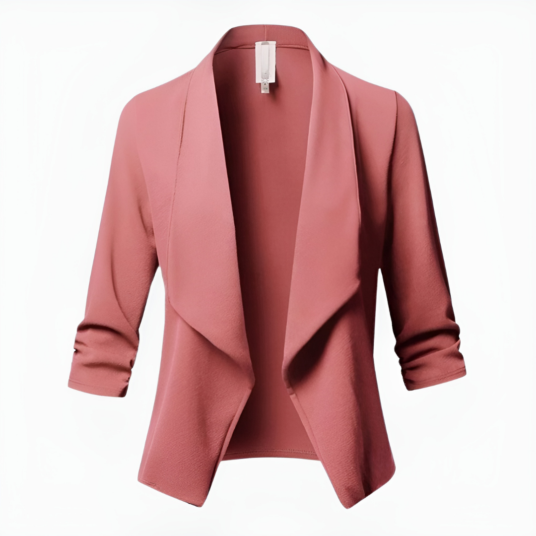 Vrouwelijke Blazer Slim Fit Elegante Donkere Kleur