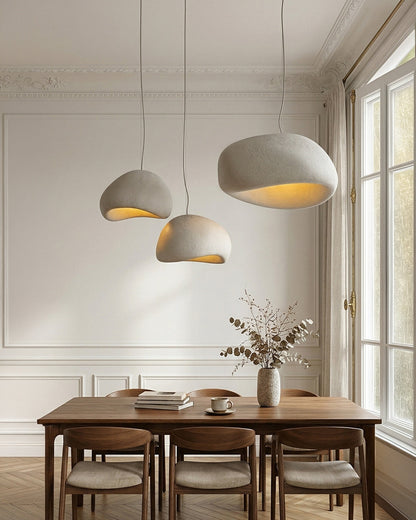 Wabi Sabi Polymeeren Hanglamp – Organische Textuur Scandinavische Lichtdesign voor Woonkamer Eetkamer