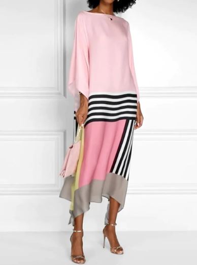Vrouwelijke Jurk Roze Wit Strepen Zomerjurk voor Dames - StudioMarella