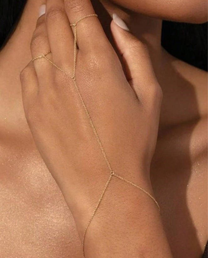 Dames Armband Zilver Fijne Schakels met Ring Elegant