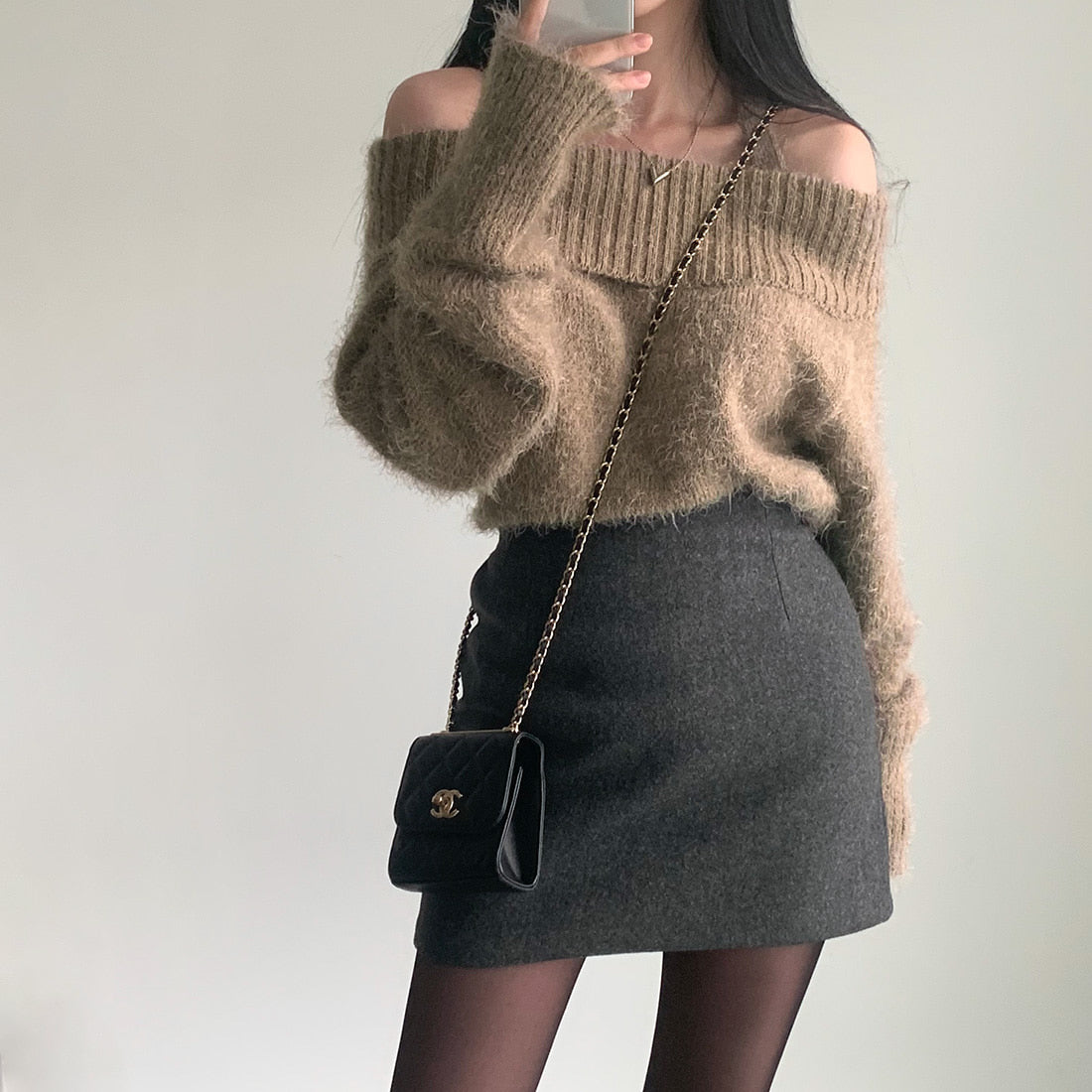 Dames Trui Off-shoulder Gebreid Stijlvol