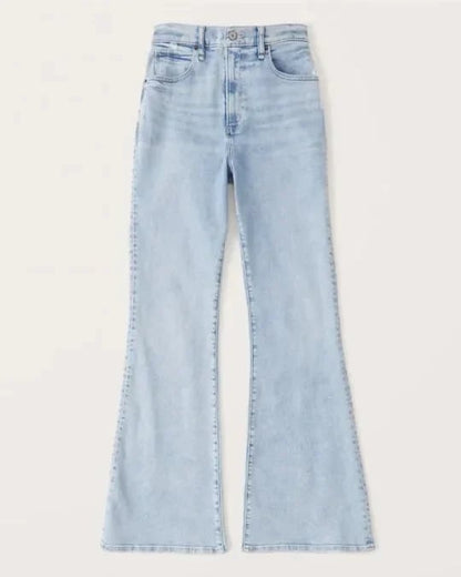 Hoge Taille Jeans Flared Comfortabele Katoen Stretch