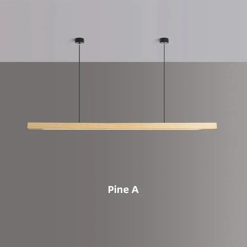 Hanglamp Hout LED Lineair Dimbaar 80cm 120cm 150cm Eettafel Keuken Woonkamer