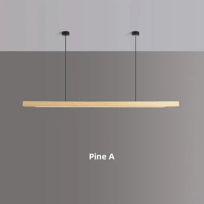 Hanglamp Hout LED Lineair Dimbaar 80cm 120cm 150cm Eettafel Keuken Woonkamer