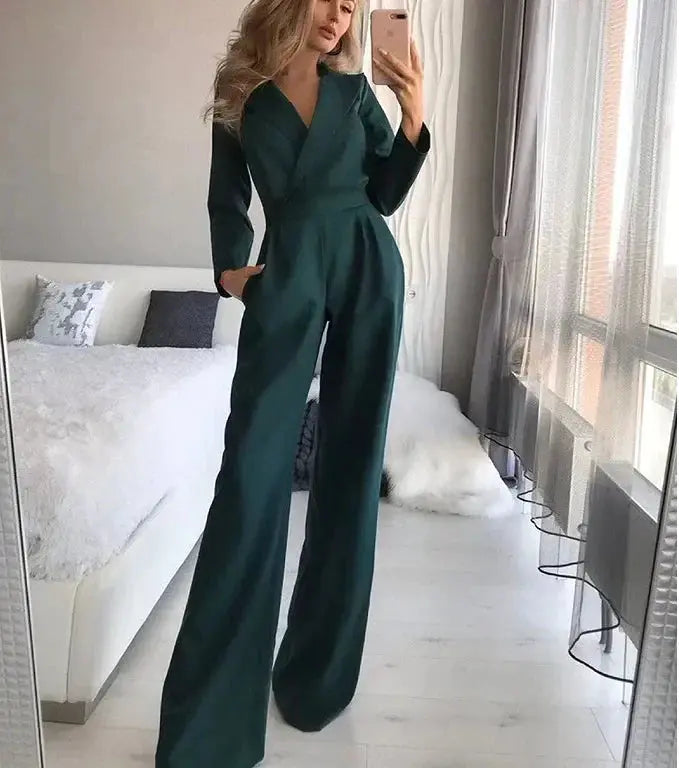 Vrouwelijke Jumpsuit Zwart Elegante Wintercollectie