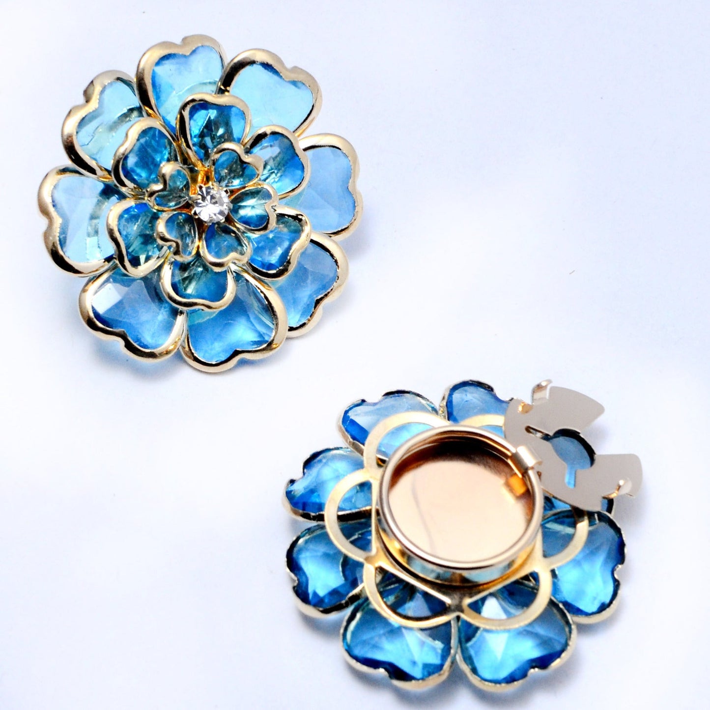 Dames Manchetknoop Bloem Patroon Elegant Zilver