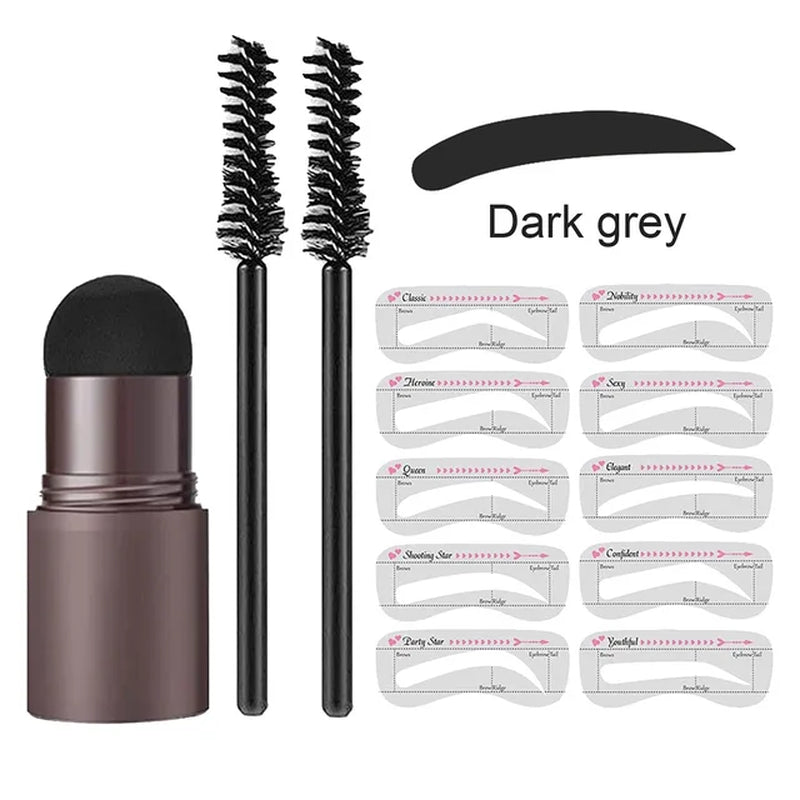 Wenkbrauw Stempel Styling Set voor Perfecte Brows met Sjablonen Poeder Natuurlijke Look Dagelijks Gebruik