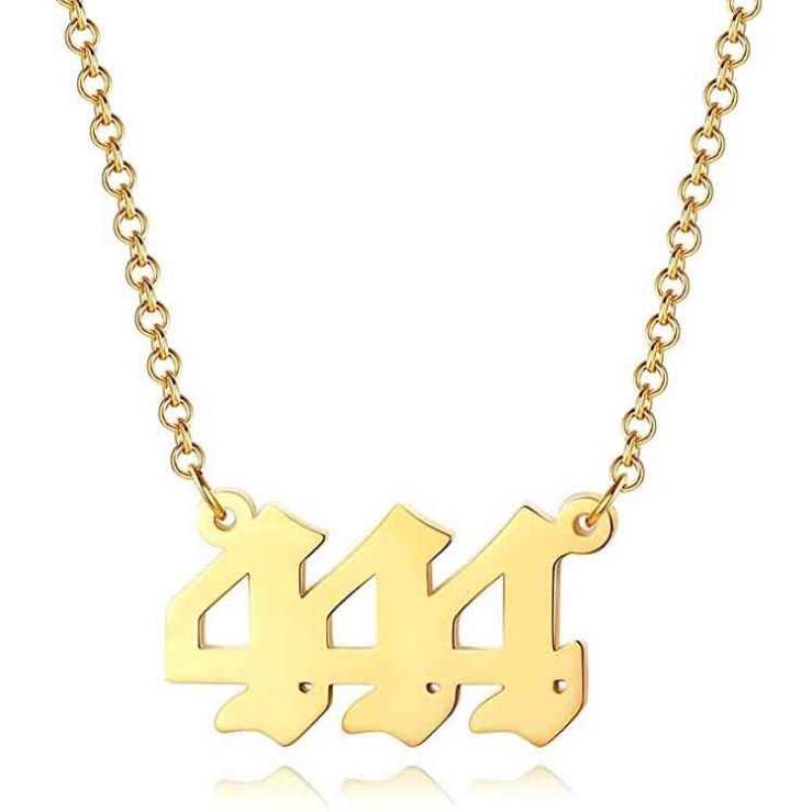 Gouden Ketting met Geluksengel en Cijfer Sieraad
