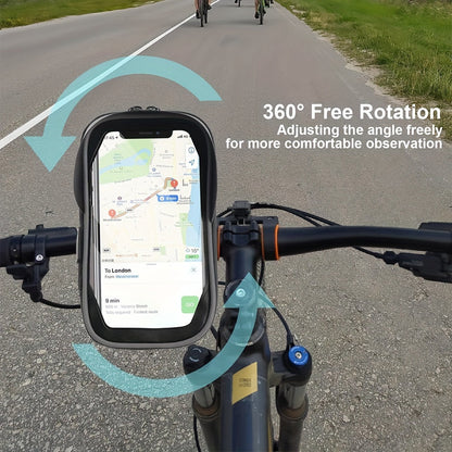 Telefoonhouder Fiets Motor Waterdicht TPU 360 Graden Draaibaar Stuur Navigatie Tas Universeel 4.5 tot 6.4 Inch